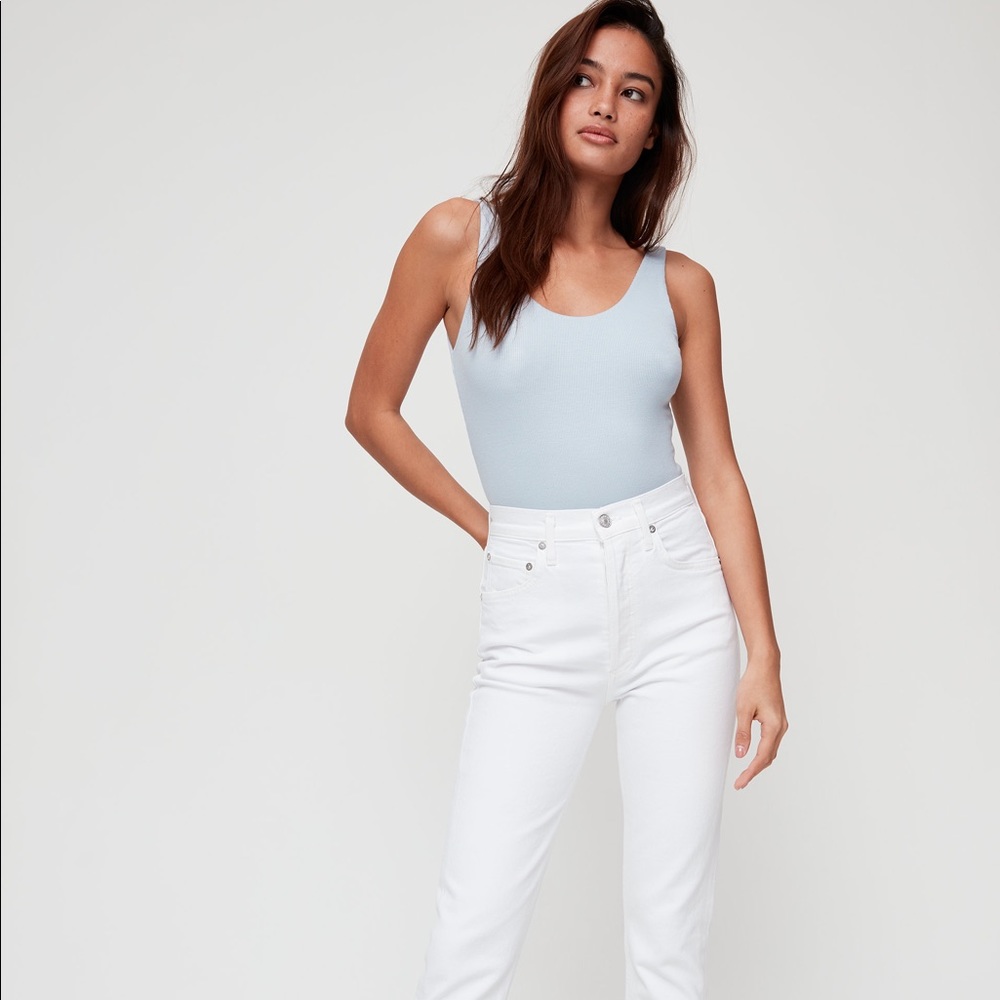 Aritzia Agolde Riley White Denim Jean